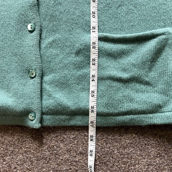 Sutton Studios Bloomingdale’s 100% Cashmere Teal V Neck Cardigan Sweater Small - Picture 8 of 12